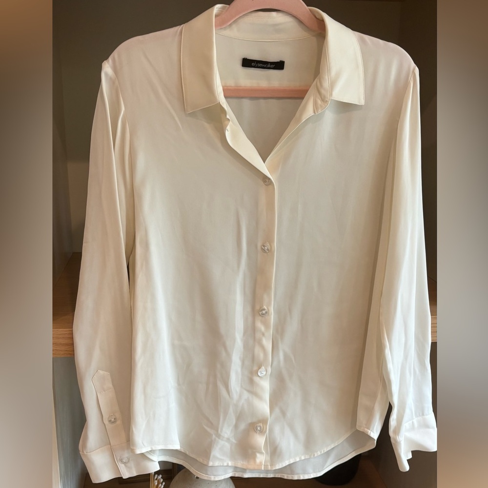 Cream Button-Up Blouse